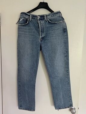 Agolde Women's Straight Leg Jeans in Medium Blue Denim